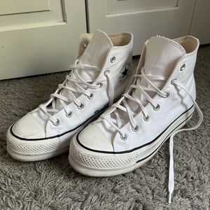White Converse Platforms